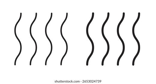 Hot icon symbol set in black. line and flat icons