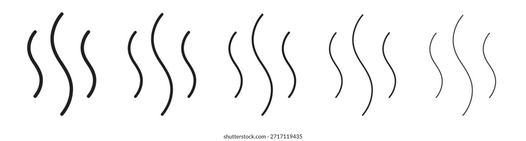 Hot icon symbol in thin line, Black outline and stroke style