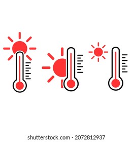 Vector de icono caliente. signo de ilustración de calor. símbolo termómetro. logotipo de temperatura.
