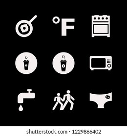 hot icon. hot vector icons set panties rose, pedestrian people, fried egg and microwave