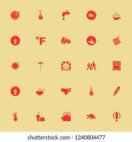 hot icon. hot vector icons set fireplace, panties rose, caldron and water tap