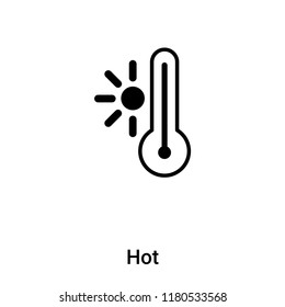 Hot icon vector isolated on white background, logo concept of Hot sign on transparent background, filled black symbol