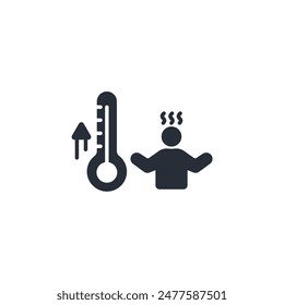 hot icon. vector.Editable stroke.linear style sign for use web design,logo.Symbol illustration.