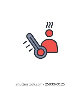 hot icon. vector.Editable stroke.linear style sign for use web design,logo.Symbol illustration.