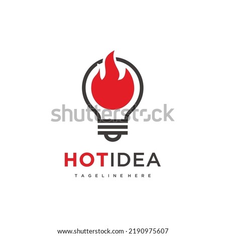 Hot idea bulb fire logo template illustration