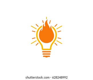 Hot Idea Icon Logo Design Element