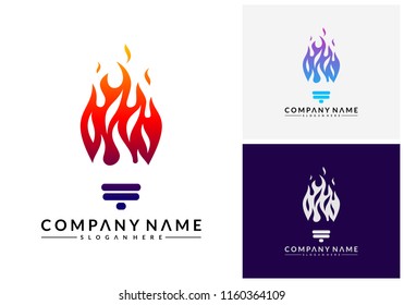 Hot Idea logo designs, Bulb Idea logo symbol, Spirit Inspire logo designs concept