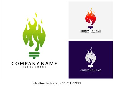 Hot Idea logo designs, Bulb Idea logo symbol, Spirit Inspire logo designs concept