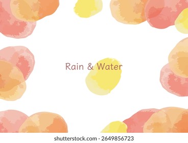 Hot image of the summer sun Hand-drawn vector illustration frame material drawn with watercolors