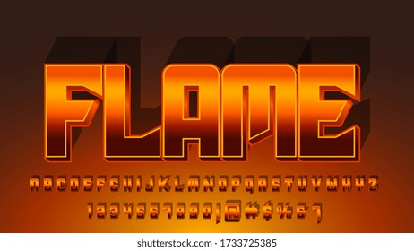 Hot Iron Flame Text Effect Alphabet Collection Set
