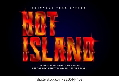Bearbeitbare Vorlage für den Texteffekt der Hot-Insel