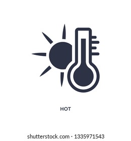 hot isolated icon. Simple element illustration from weather concept. hot editable logo symbol design on white background. Can be use for web and mobile.