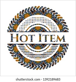 Hot Item arabic badge. Arabesque decoration.