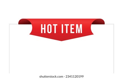 Hot item banner design. Hot item icon. Flat style vector illustration.