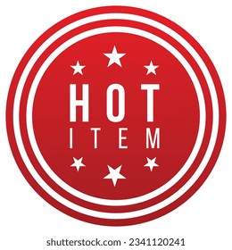 Hot item banner design. Hot item icon. Flat style vector illustration.