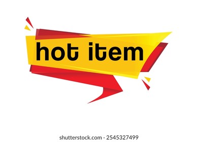 Hot item banner design icon isolated, flat style template or tag. vector element.