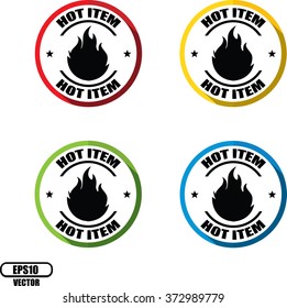 Hot item, Button, label and sign - Vector illustration