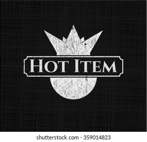 Emblema de tiza de elemento caliente escrito en una pizarra