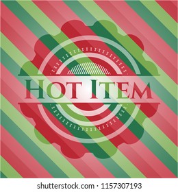 Hot Item christmas colors emblem.
