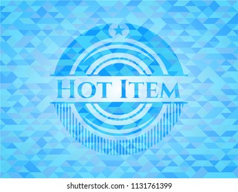 Hot Item light blue emblem with mosaic background
