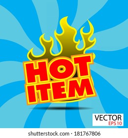 Hot item sticker  with flames