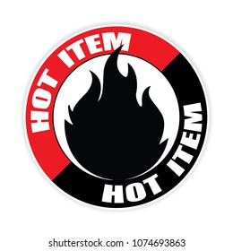Hot item sticker,vector illustration
