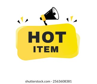 Hot item vector banner or poster design on white background. Modern element design template.