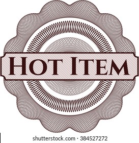 Hot Item written inside abstract linear rosette