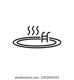 Hot jacuzzi tub outline icon, Jacuzzi spa simple line vector icon.design on white background..eps