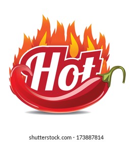 Hot jalapeno or chili icon. EPS 10 vector, grouped for easy editing. No open shapes or paths.