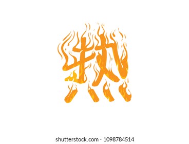Hot in Japan Language, Vector Illustration.