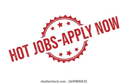 HOT JOBS-APPLY NOW red rubber stamp vector design.
