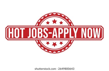 HOT JOBS-APPLY NOW red rubber stamp vector design.