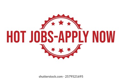 HOT JOBS-APPLY NOW rubber stamp on white background. HOT JOBS-APPLY NOW Stamp.