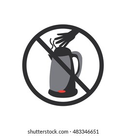 hot kettle icon, Vector illustration.