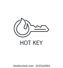 Hot key. Vector linear icon isolated on white background.