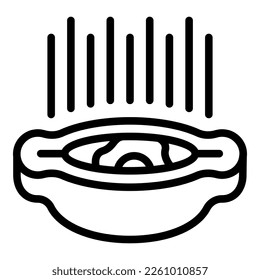 Hot khachapuri icon outline vector. Food bread. Meal dish