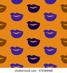 hot kiss square pattern. Vector seamless background. lips prints