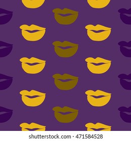 hot kiss square pattern. Vector seamless background. lips prints
