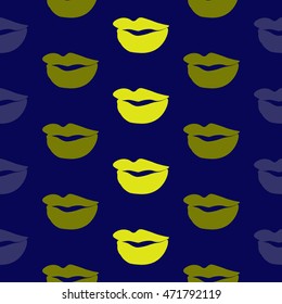 hot kiss square pattern. Vector seamless background. lips prints