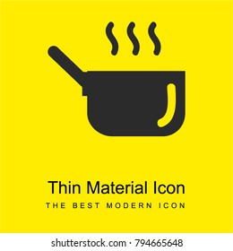 Hot kitchen pot bright yellow material minimal icon or logo design