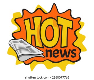 Hot and Lates news comic catchy banner with newspaper. Vector illustration