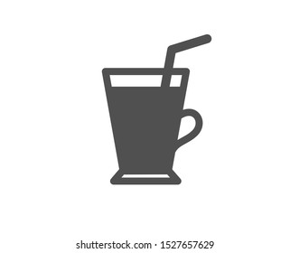 Hot latte sign. Coffee cup icon. Tea drink mug symbol. Classic flat style. Simple coffee cup icon. Vector