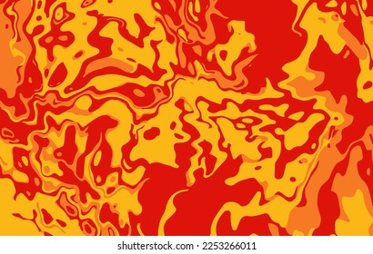 Hot lava background, abstract red and orange camouflage pattern