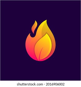 Plantilla de logotipo de hoja caliente muy moderno fácil de recordar muy adecuado para su símbolo de negocio.