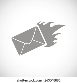 Hot letter web black icon on a white background. Vector symbol