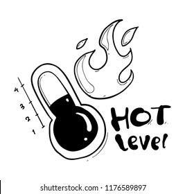 hot level indicator hand drawn