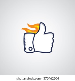 hot like - fire thumb up sign