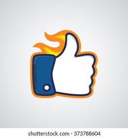 hot like - fire thumb up sign