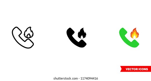 Hot line icon of 3 types: color, black and white, outline. Isolated vector sign symbol.